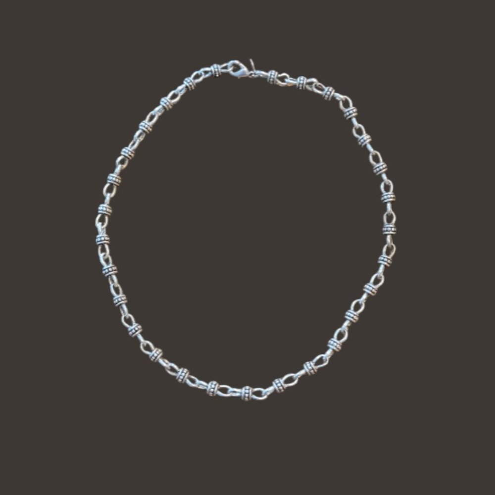 Premier Designs Lauren Antiqued Silver Tone Link Chunky Choker Necklace